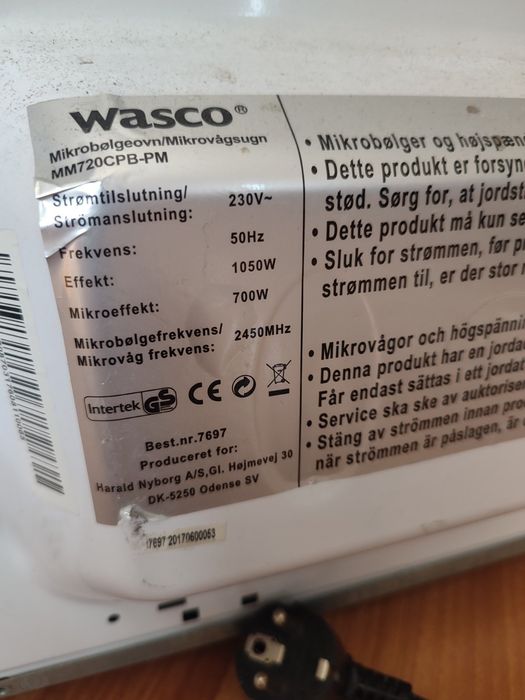 Мікрохвильова піч Wasco Данія