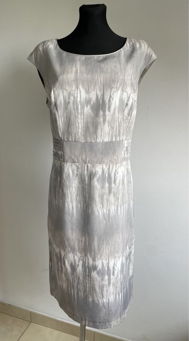 Duzy rozmiar 46 elegancka klasyczna sukienka cieniowana