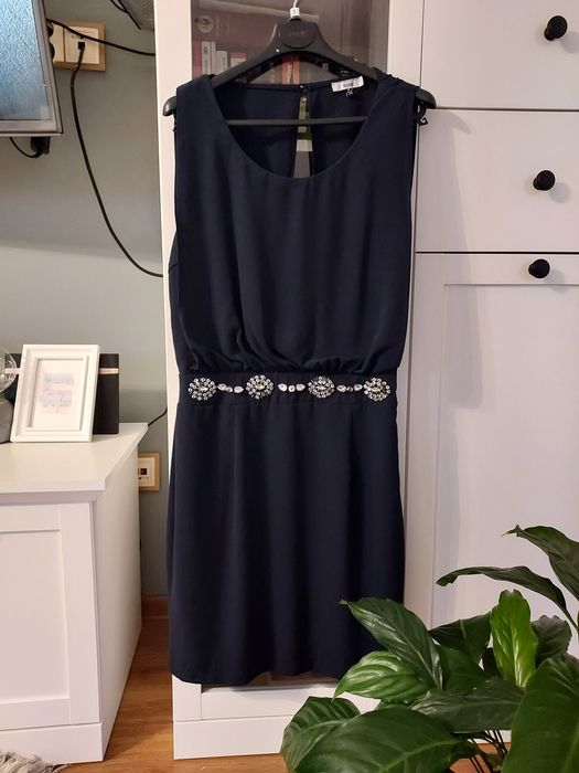 Sukienka granatowa, elegancka/ święta