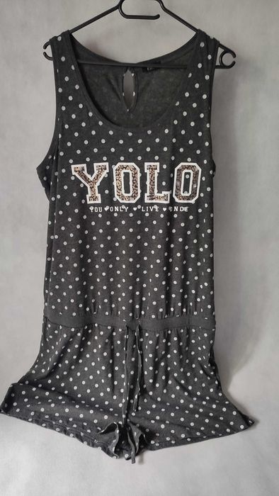 Kombinezon damski plus size z krótkimi spodenkami letni rozmiar 20/22