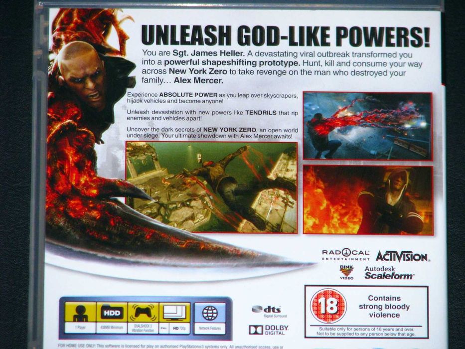 Gra PS3 Prototype 2 + Płyta The Making Of Stan Kolekcjonerski Jak Nowa