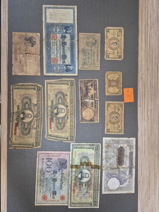 Starocie uszkodzone banknoty zestawy i sztuki