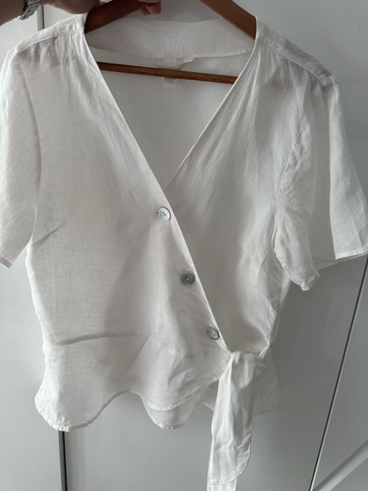 Bluzka damska len Xl wiazana H&M 44 guziki idealna