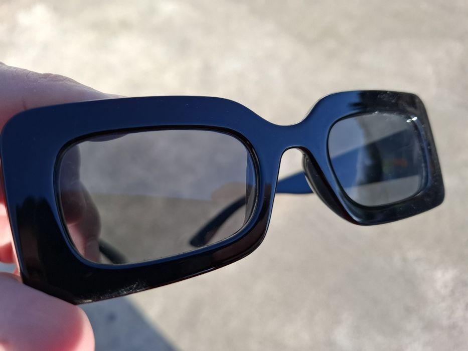 Oculos Sol Allen Quadrados  - Massa Preta e Lentes Azuis