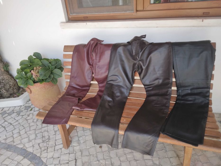 Calças de pele verdadeira