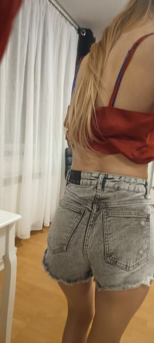 Spodenki szorty Bershka 34 XS szare krótkie