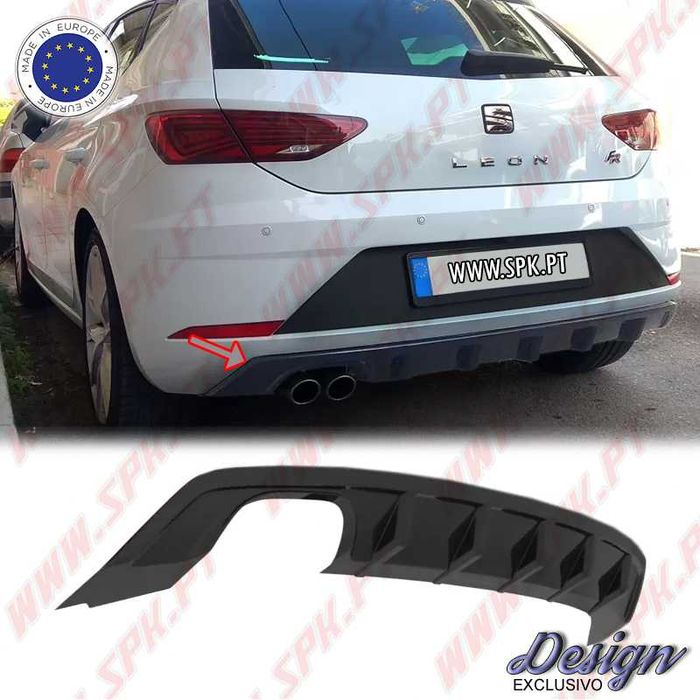 Difusor / Spoiler Traseiro - Seat Leon 5F FR Facelift (2017-2020) - Preto Brilhante