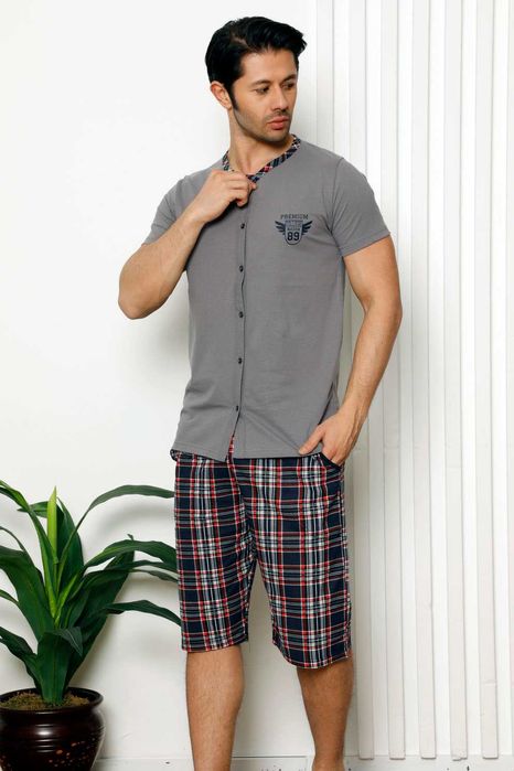 nowa piżama męska L bawełniana rozpinana z krótkim rękawem