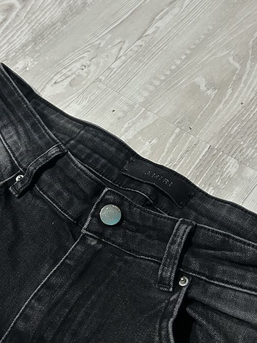 Spodnie jeansowe slim fit amiri drip haft