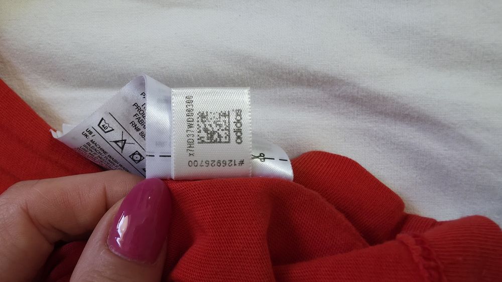 Czerwony t-shirt adidas niemowlęcy bluzka koszulka