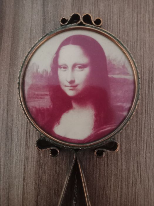 Unikatowe Lusterko Ręczne Vintage - Mona Lisa - Retro / Kolekcjonerskie