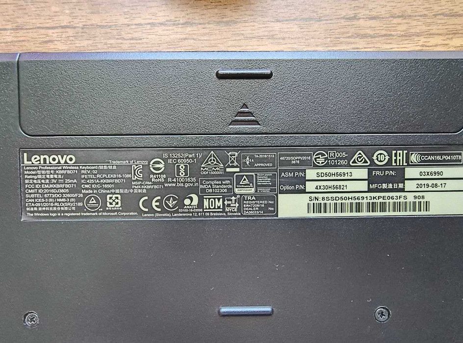 Lenovo Professional Wireless Keyboard and Mouse Combo