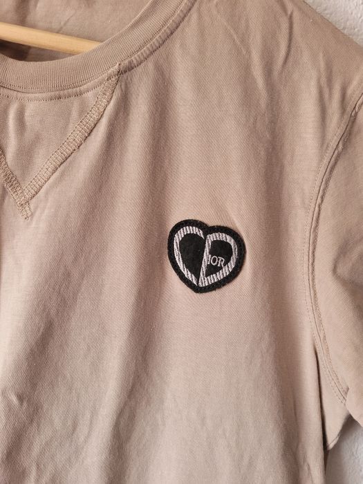 Beżowy T-shirt dior z logiem S/M 36/38 unisex