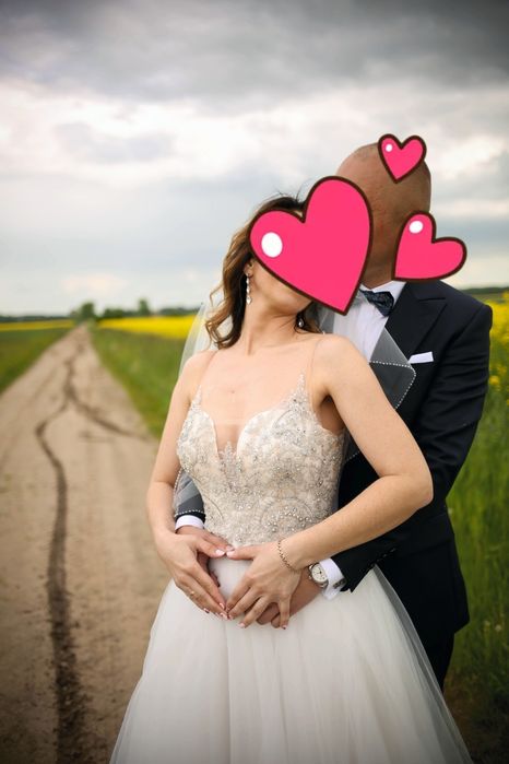 Śliczna suknia ślubna princessa rozmiar "M"