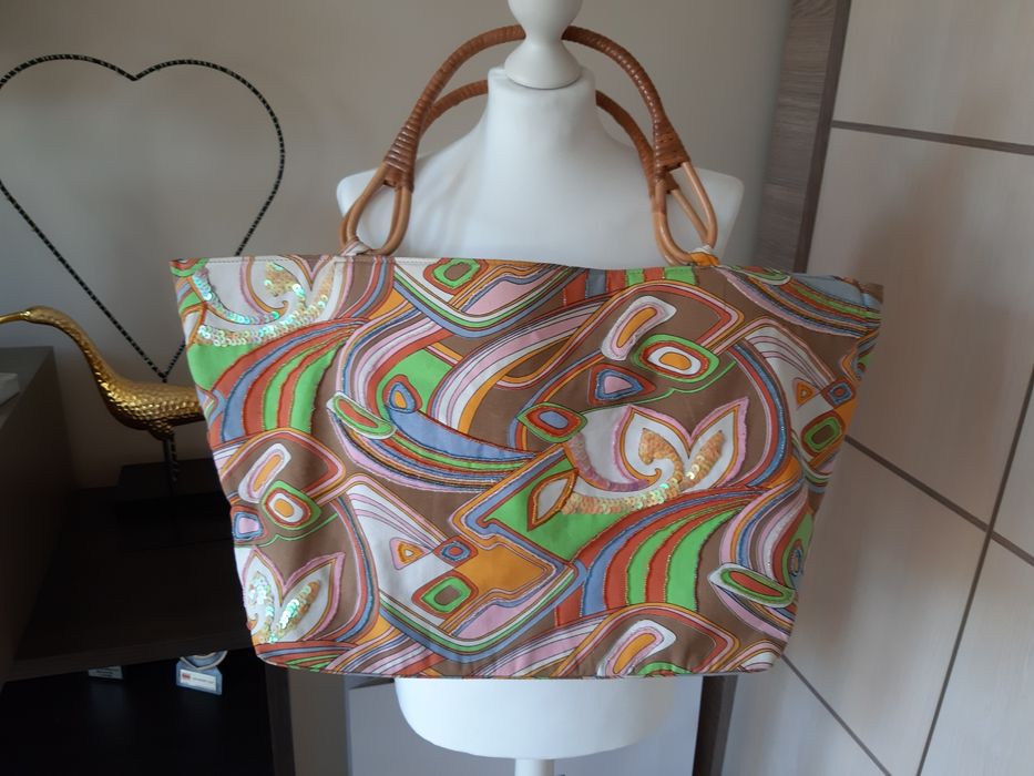 Torba torebka koszyk duża 60x30cm tkmaxx vintage koszyczek torebka