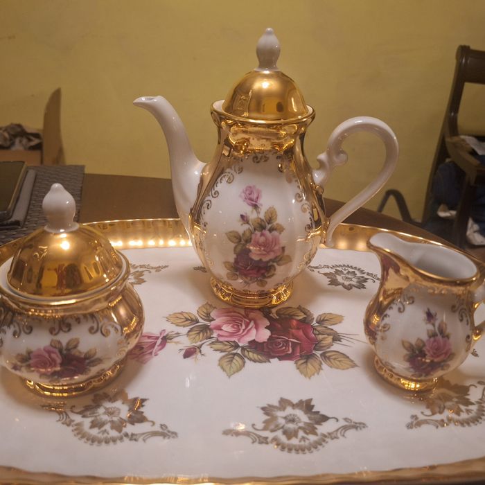 Serwis kawowy Bavaria 24 karat gold