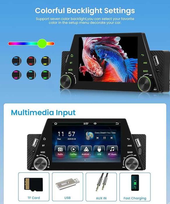 Bezprzewodowe radio samochodowe Carplay