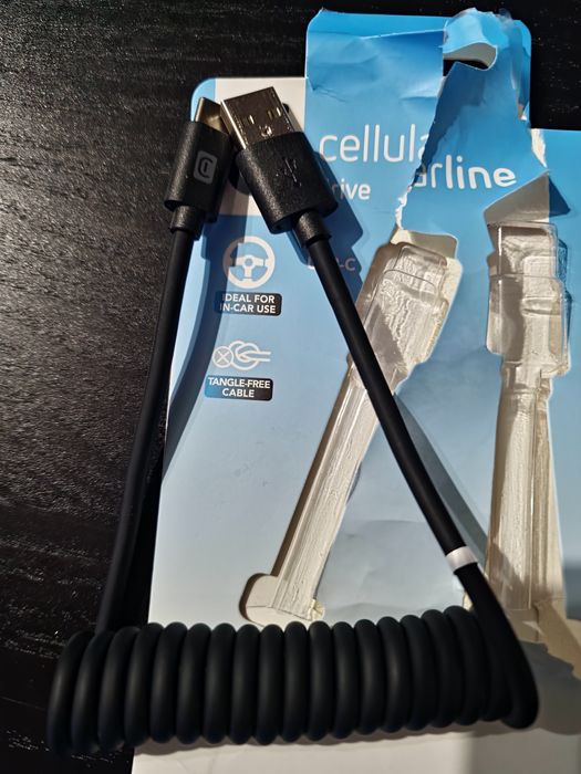 Cabo USB A para C. Ideal para o carro