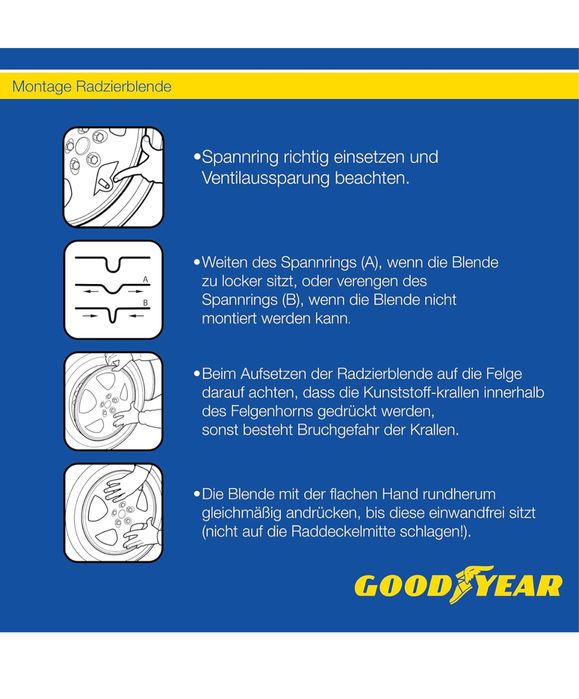 Zestaw Kołpaków Firmy GOODYEAR Flexo 40cm/16”