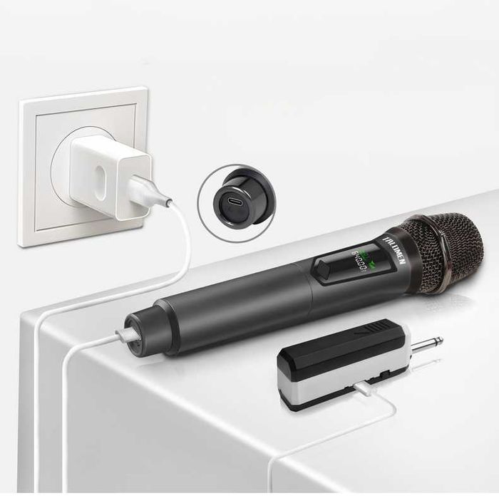 TALOMEN, Mikrofon bezprzewodowy, ŁADOWALNY, 50M, Karaoke, DJ, K60