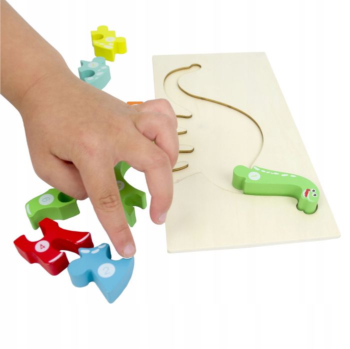 lt427 puzzle edukacyjne dinozaur 3d montessori drewniane puzzle