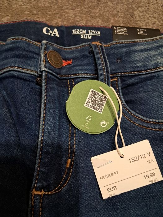 Spodnie jeansowe chłopięce rozm. 152