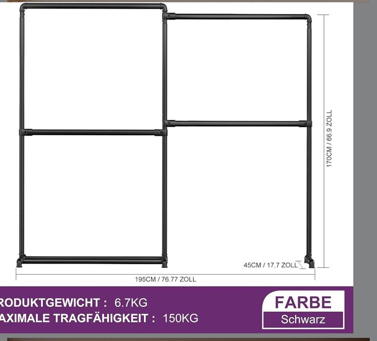 Duży solidny wieszak na ubrania