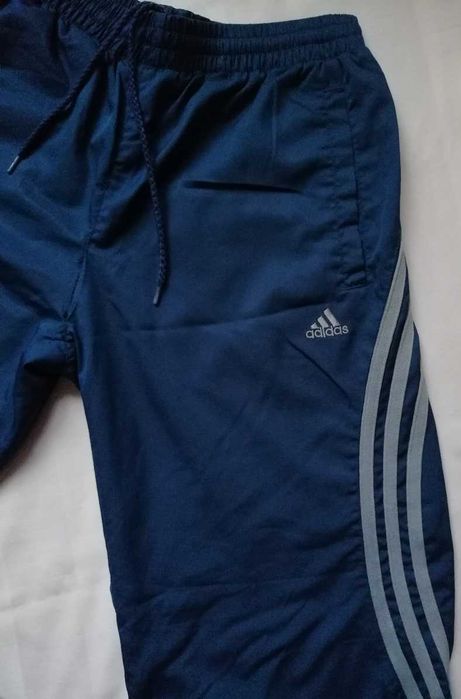 Adidas termoaktywne oddychające spodnie dresowe sportowe morski M L