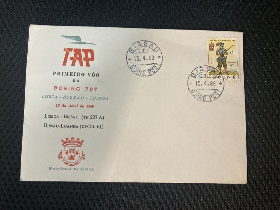 Conjunto 3 Envelopes da Guiné 1969 com Selos e Carimbos