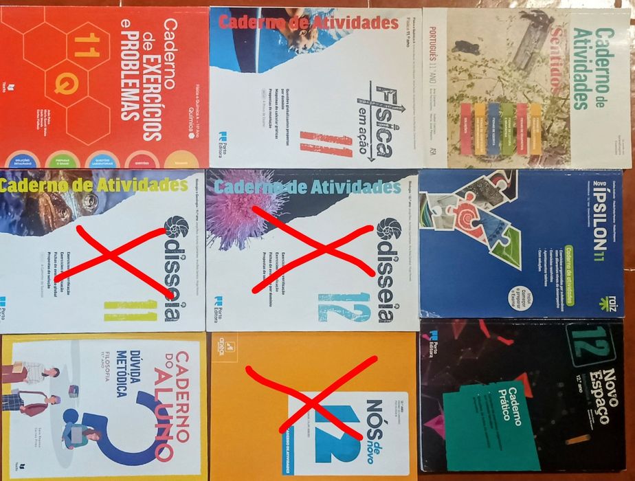 Cadernos de atividades.