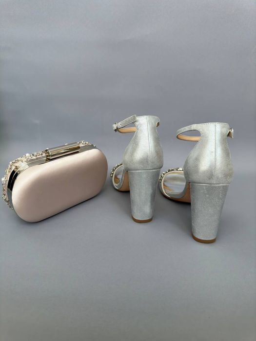 Сумка клатч Next весільний айворі бежевий молочний срібний