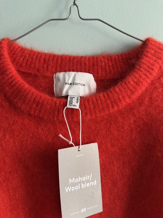 H&M Selection Premium– sweter z moherem i wełną czerwony
