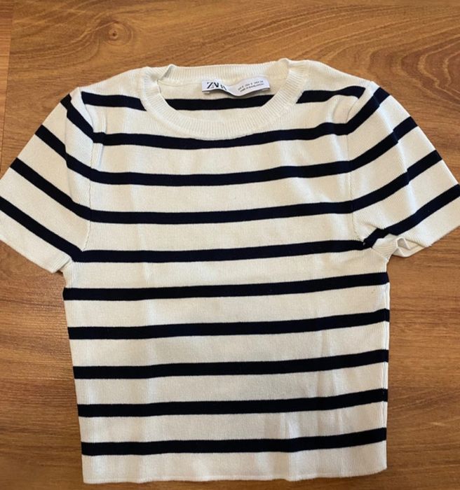 Top w paski Zara crop top S rozmiar