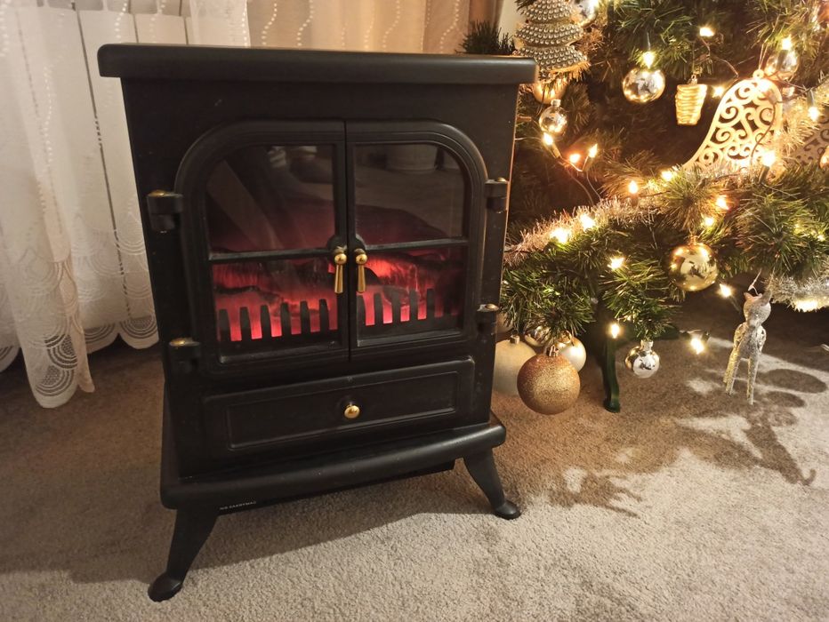 Wolnostojący Kominek Elektryczny Imitacja Ognia Termostat 2 Tryby Mocy