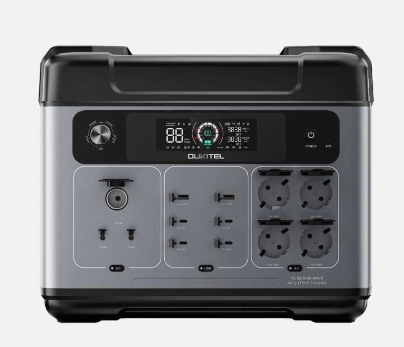 Estação Energia Oukitel 2400W/4800W MPPT 800W 2048Wh LifePO4 BT WI-FI