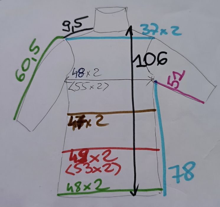 Weekenderd sukienka golf biust 48x2 L czerwona 50% cotton