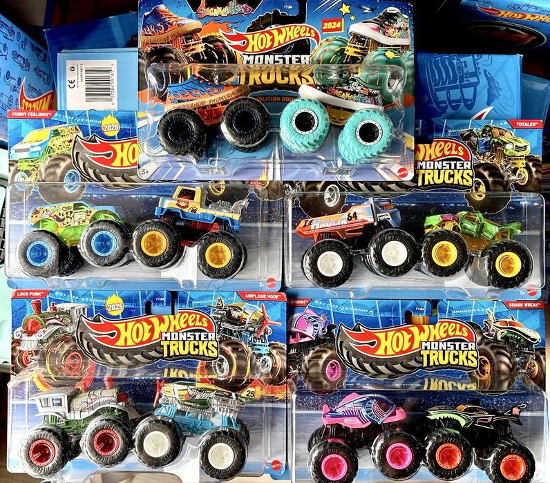 набір Hot Wheels Monster Trucks монстр трак 2 шт машинка джип вантажівка грузовик внедорожник позашляховик Монстер Трак Mega Wrex Shark
