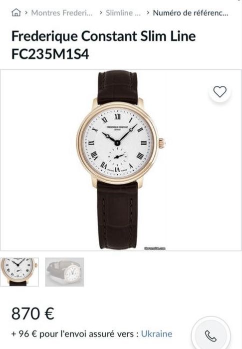 Часы женские frederique constant SLIMLINE Ladies Small Seconds