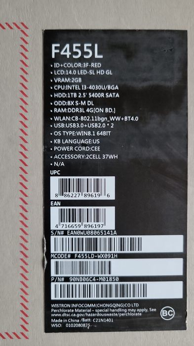 Laptop Asus asus F455L