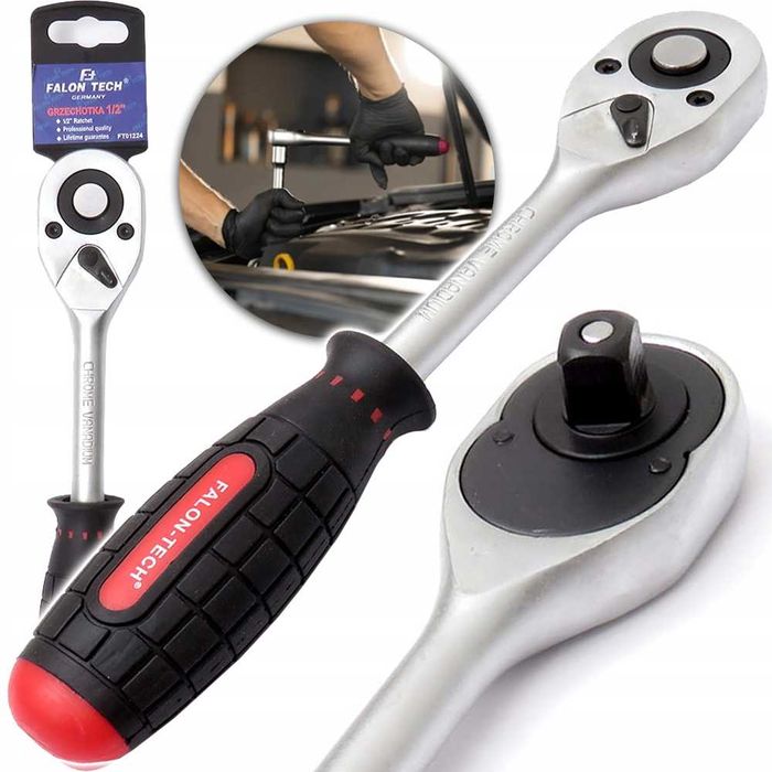 Трещотка для торцевых головок 1/2 трещетка вороток 24 зуба Falon-Tech