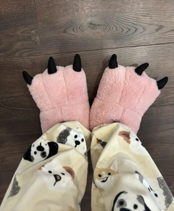 Пухнастые тапки дракон