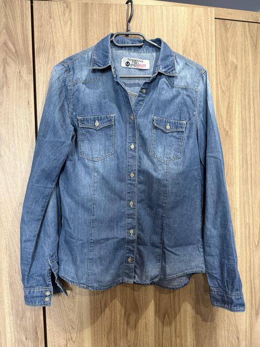 Koszula z długim rękawem, cienki jeans, rozmiar M 38, Terranova