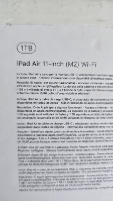 Ipad Air 11 M2 1Tb Wi-Fi NOVO