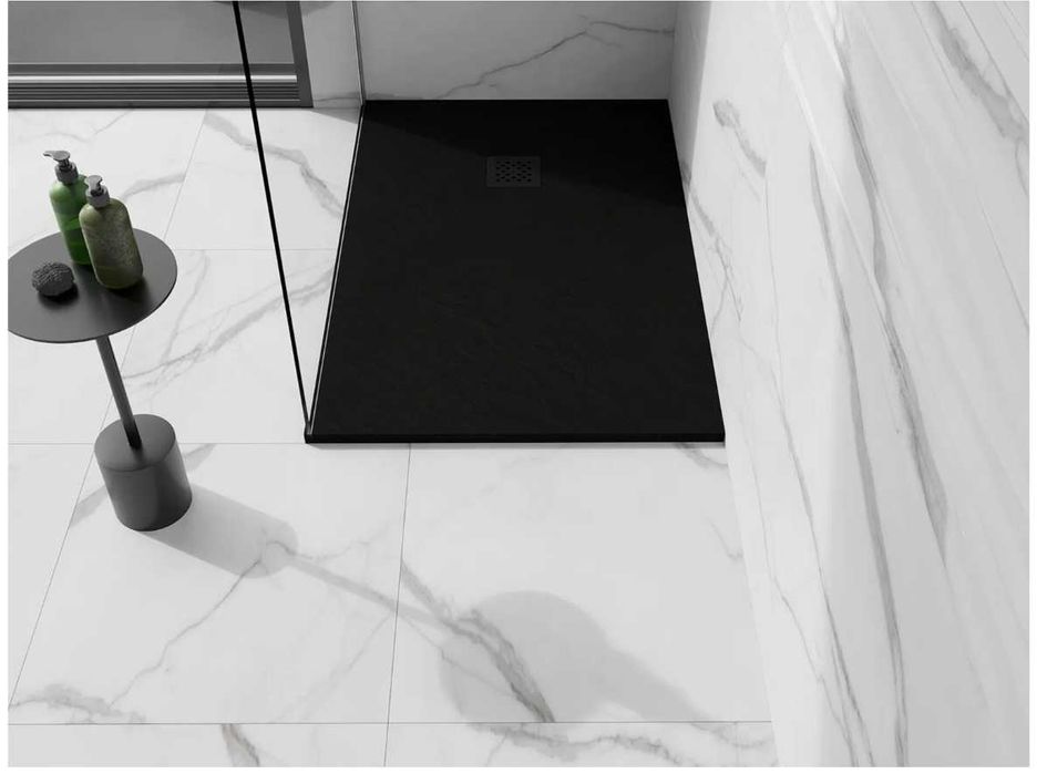 Brodzik kompozytowy Mexen Stone+ czarny 140x80