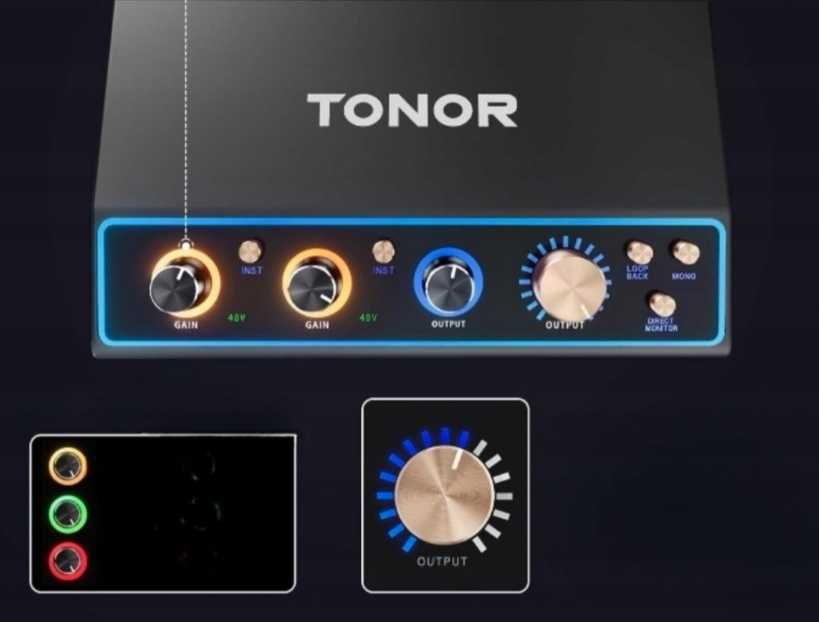 TONOR TX510 mikser mikrofonowy interfejs audio streaming USB 2x2 Jack/XLR