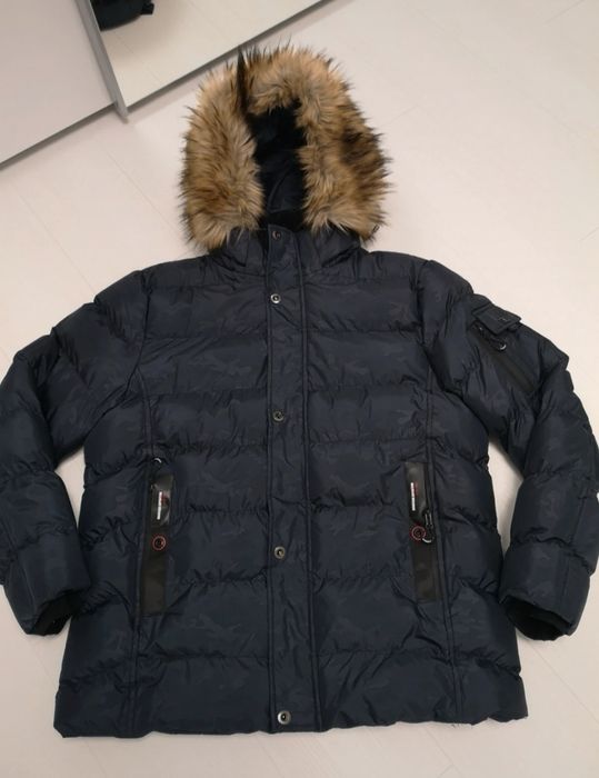 NOWA z metką Męska Kurtka Zimowa CARRY 3XL Puchowa Granat / Moro