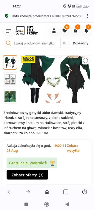 Kostium irlandzki renesansowy damski