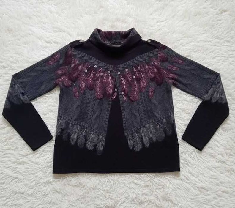 Sweter VERCOTTI pióra zdobiony golf