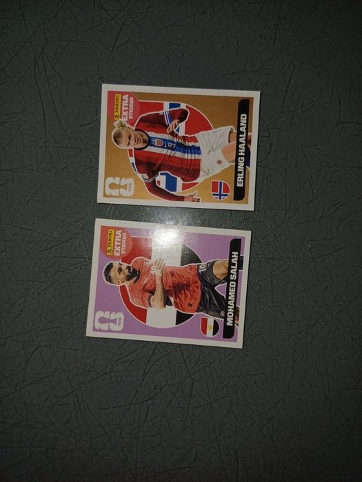 Haaland Bronze + Salah Purple - Panini Extra Stickers
