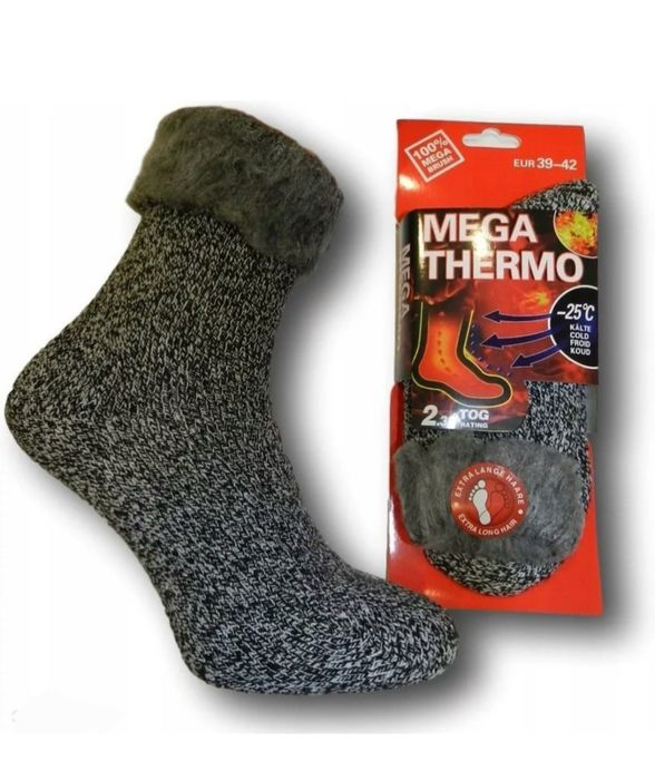 Skarpety MEGA THERMO termiczne zimowe najcieplejsze -25C BEZUCIS 39-42